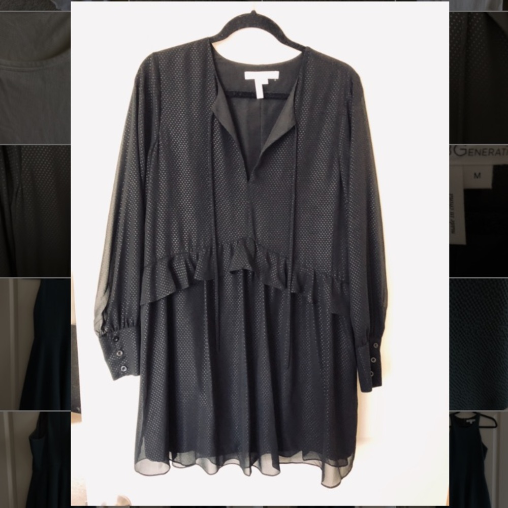 BCBGMaxazria Black Polka Dot Dress